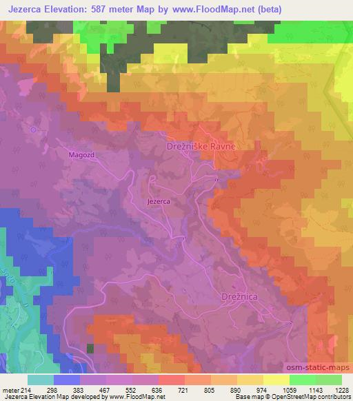 Jezerca,Slovenia Elevation Map