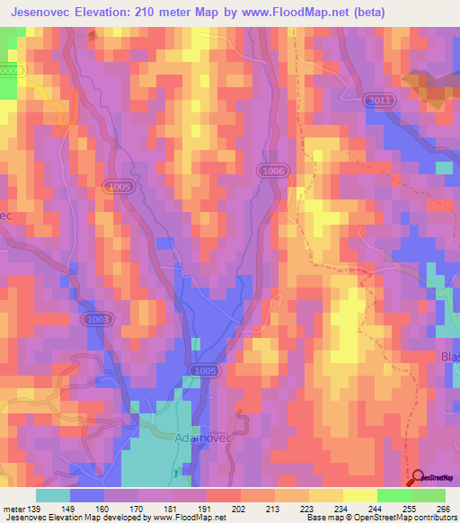 Jesenovec,Croatia Elevation Map