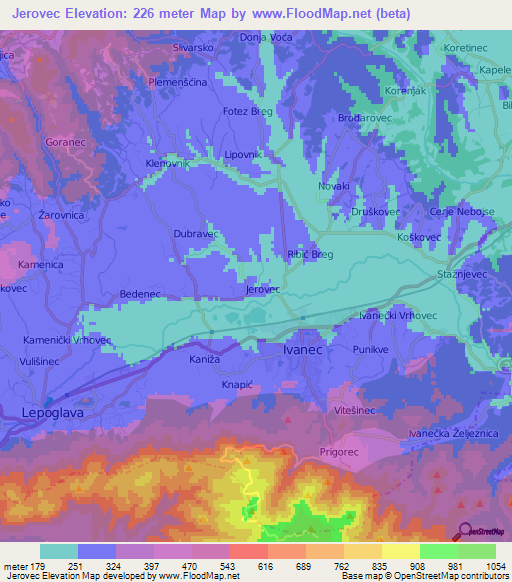 Jerovec,Croatia Elevation Map