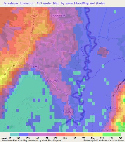 Jereslavec,Slovenia Elevation Map
