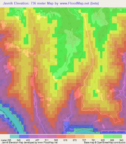 Javnik,Slovenia Elevation Map