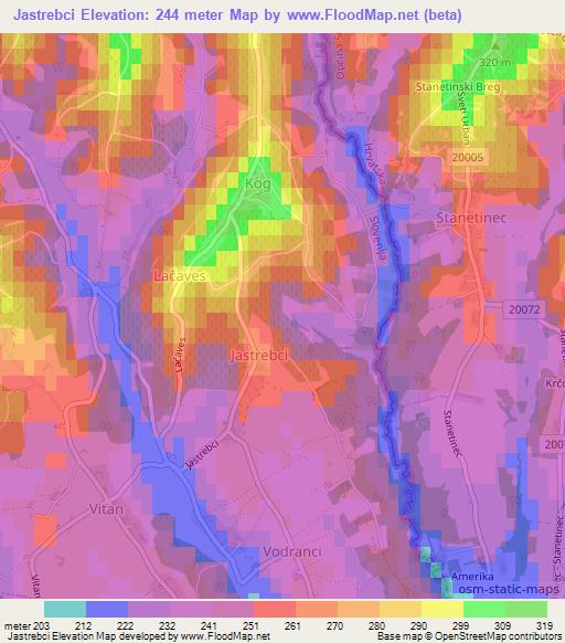 Jastrebci,Slovenia Elevation Map