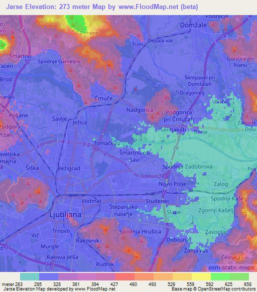 Jarse,Slovenia Elevation Map