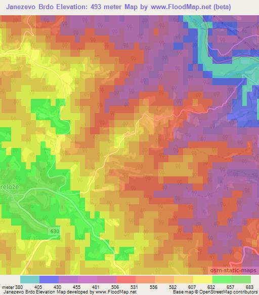 Janezevo Brdo,Slovenia Elevation Map