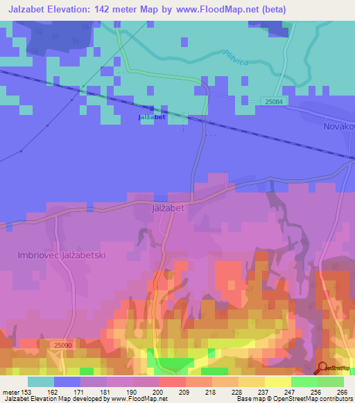 Jalzabet,Croatia Elevation Map