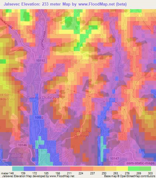 Jalsevec,Croatia Elevation Map