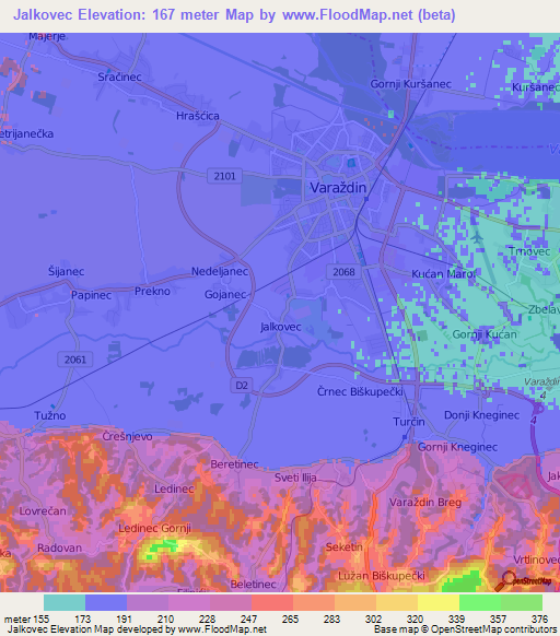 Jalkovec,Croatia Elevation Map