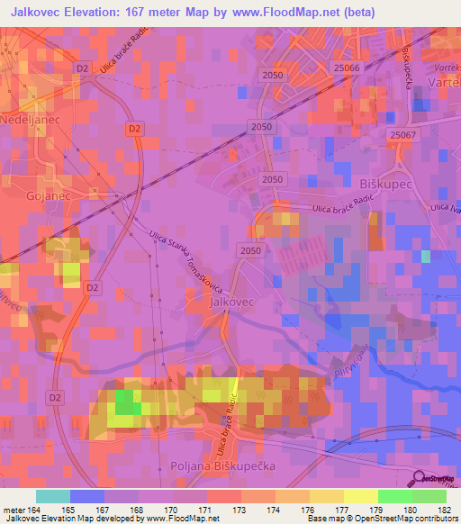 Jalkovec,Croatia Elevation Map