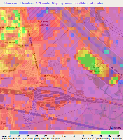 Jakusevec,Croatia Elevation Map