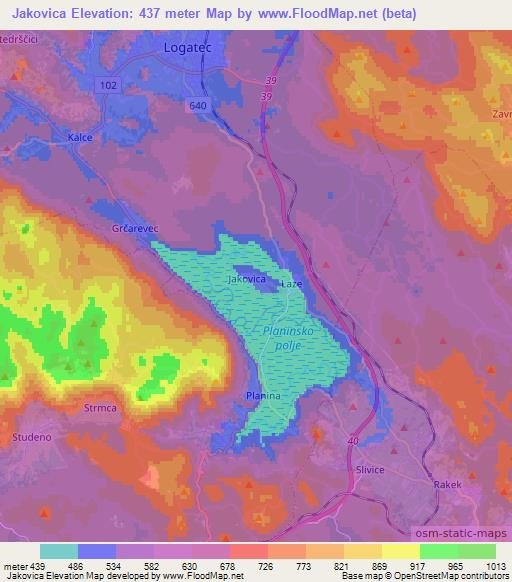 Jakovica,Slovenia Elevation Map