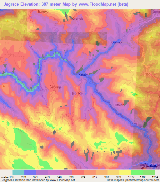 Jagrsce,Slovenia Elevation Map