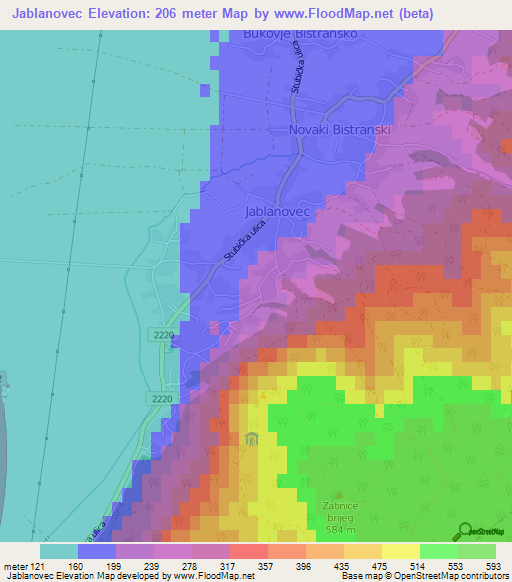 Jablanovec,Croatia Elevation Map