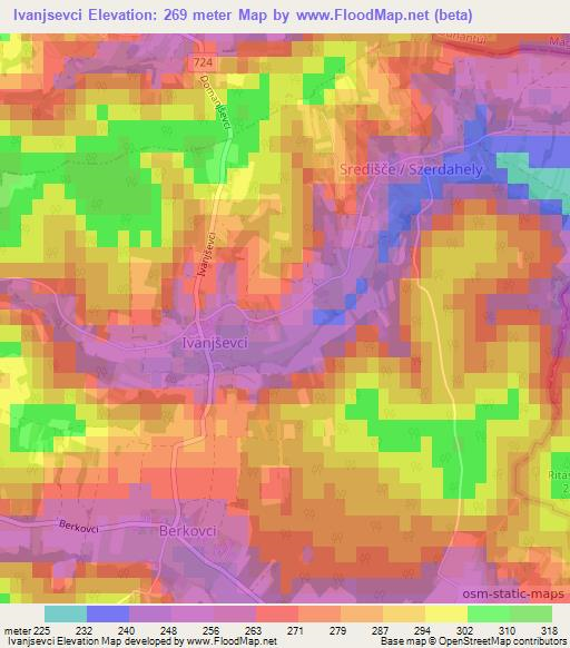 Ivanjsevci,Slovenia Elevation Map