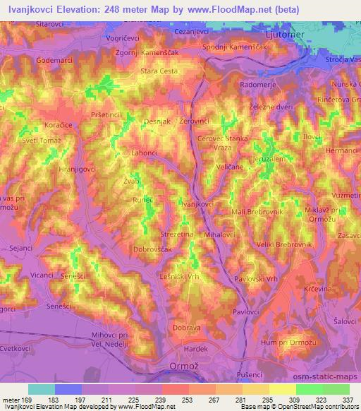 Ivanjkovci,Slovenia Elevation Map