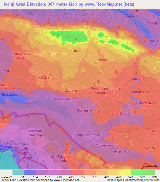 Ivanji Grad,Slovenia Elevation Map