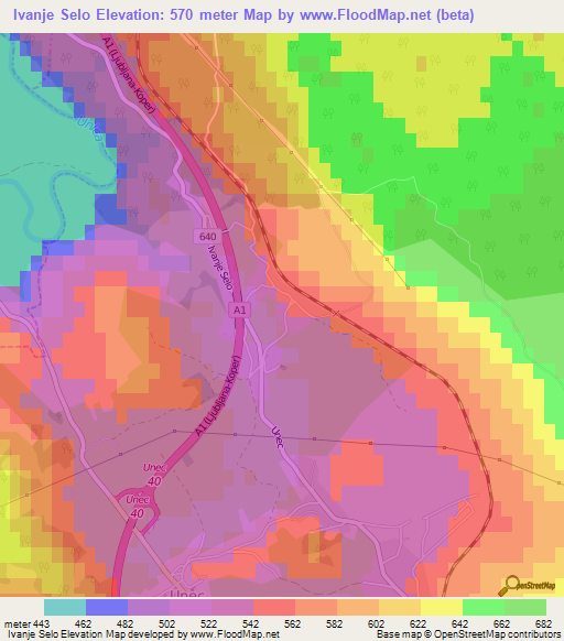 Ivanje Selo,Slovenia Elevation Map