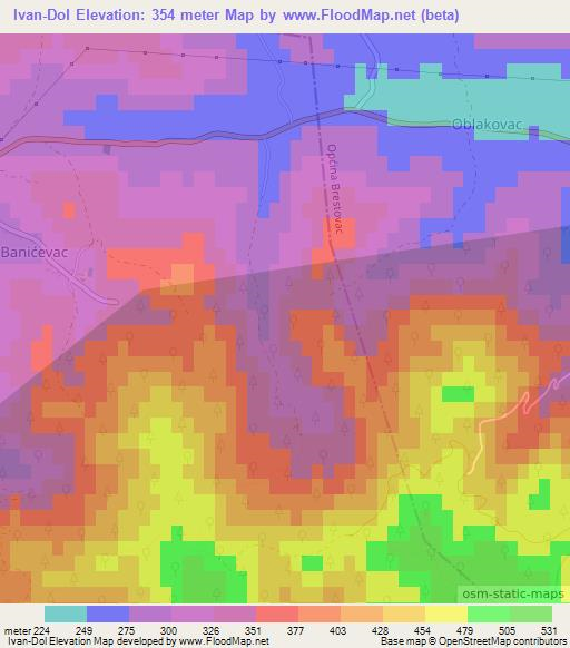 Ivan-Dol,Croatia Elevation Map
