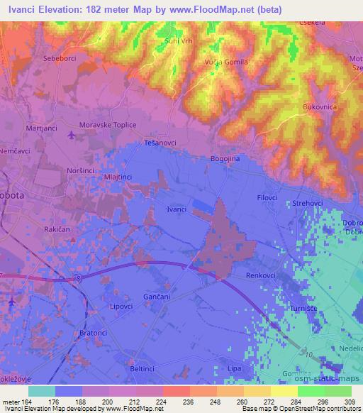 Ivanci,Slovenia Elevation Map