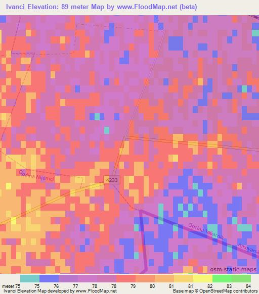 Ivanci,Croatia Elevation Map