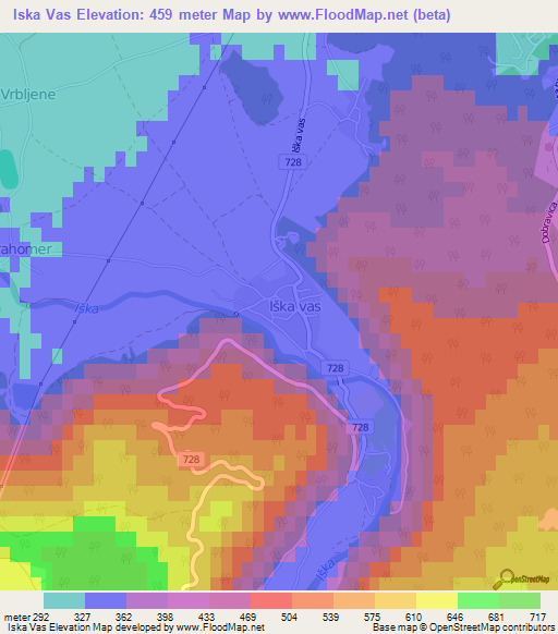 Iska Vas,Slovenia Elevation Map