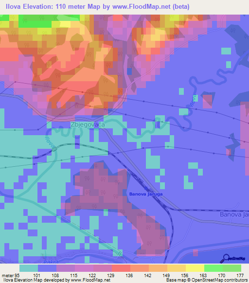 Ilova,Croatia Elevation Map