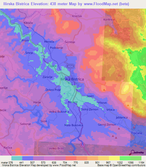 Ilirska Bistrica,Slovenia Elevation Map