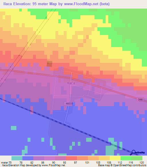 Ilaca,Croatia Elevation Map