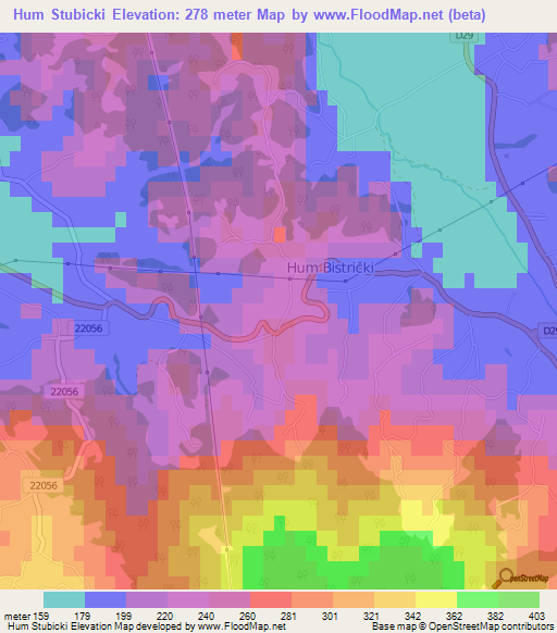 Hum Stubicki,Croatia Elevation Map