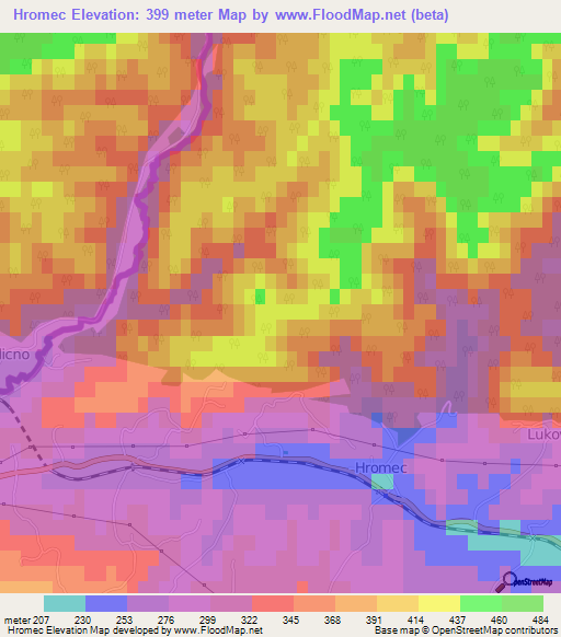 Hromec,Croatia Elevation Map