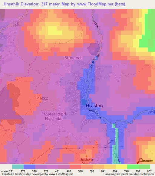 Hrastnik,Slovenia Elevation Map