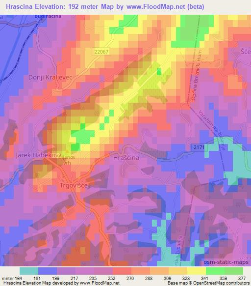 Hrascina,Croatia Elevation Map