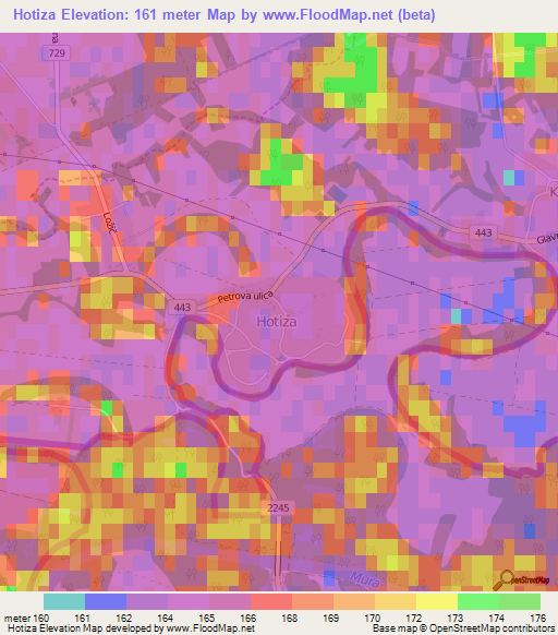 Hotiza,Slovenia Elevation Map