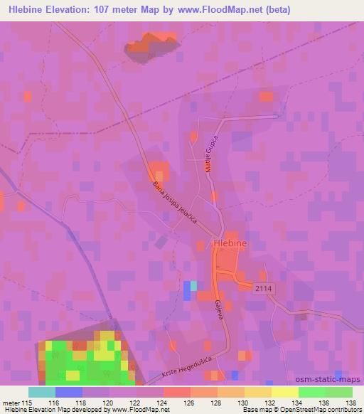 Hlebine,Croatia Elevation Map