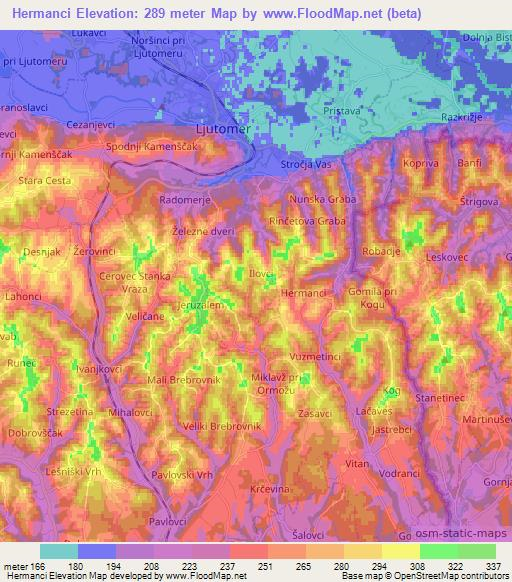 Hermanci,Slovenia Elevation Map