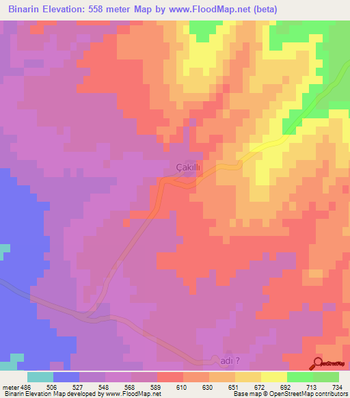 Binarin,Turkey Elevation Map