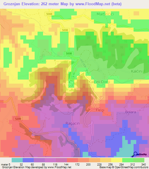 Groznjan,Croatia Elevation Map