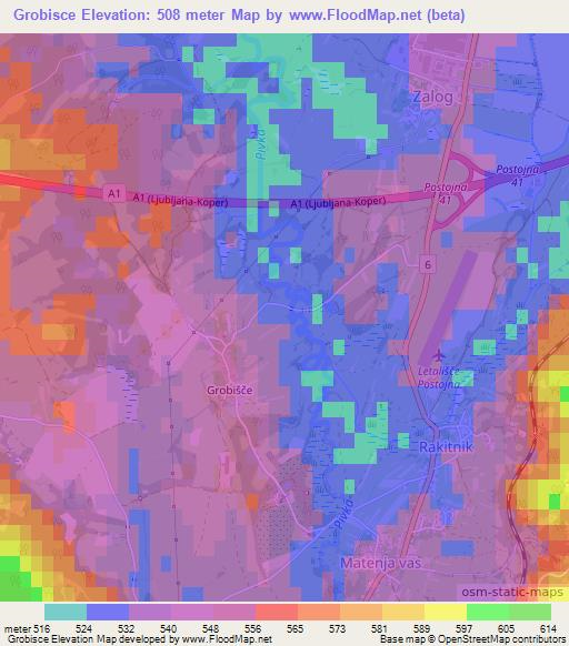 Grobisce,Slovenia Elevation Map