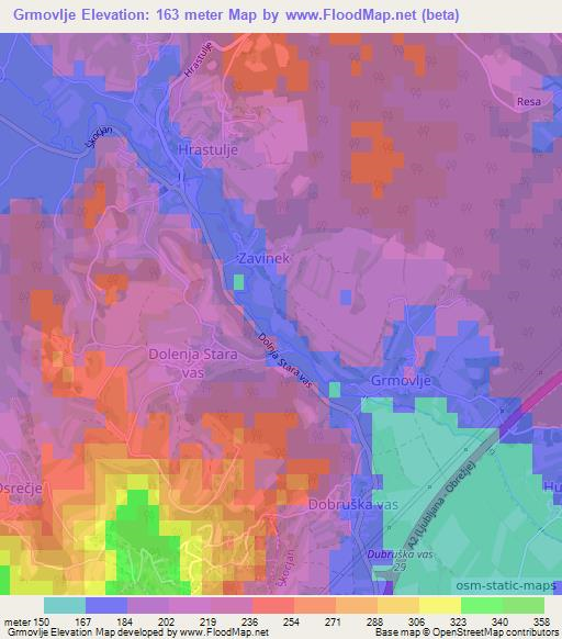 Grmovlje,Slovenia Elevation Map