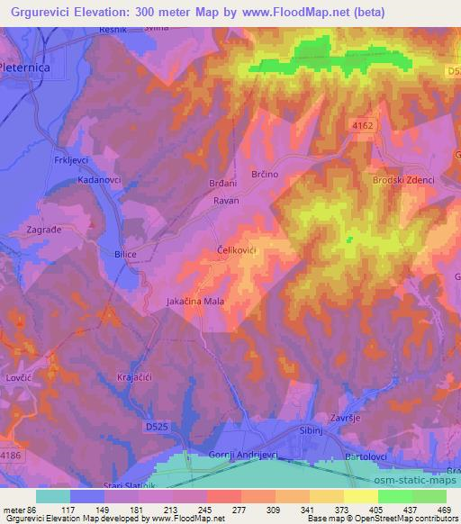 Grgurevici,Croatia Elevation Map