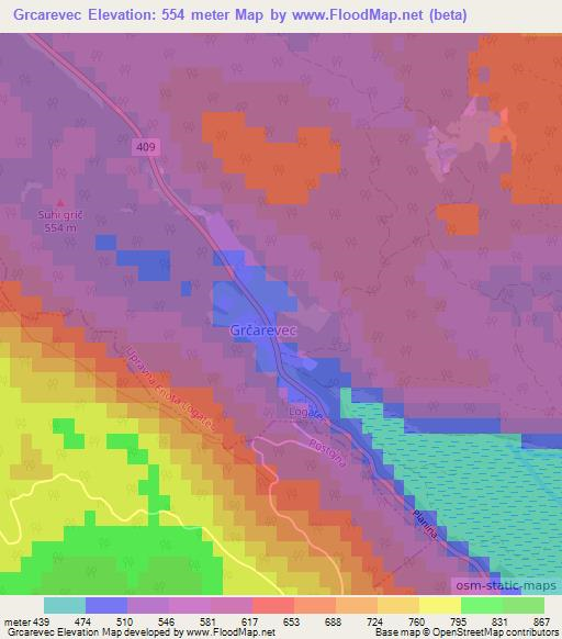 Grcarevec,Slovenia Elevation Map