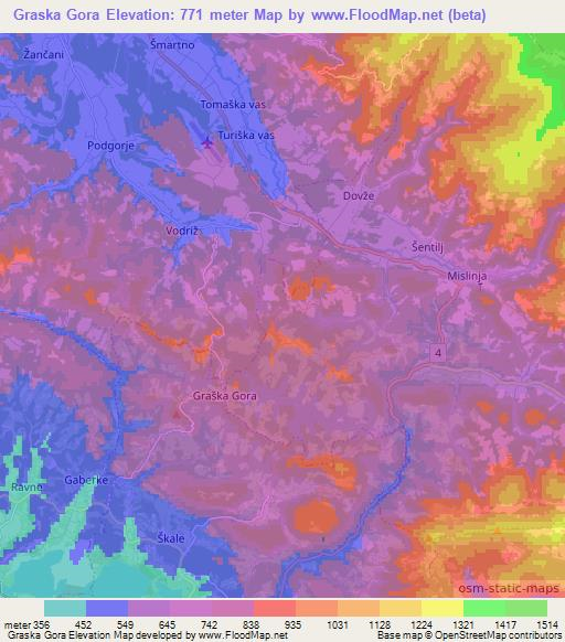 Graska Gora,Slovenia Elevation Map