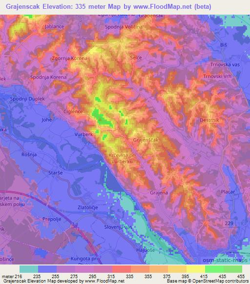 Grajenscak,Slovenia Elevation Map