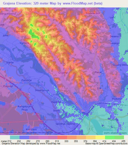 Grajena,Slovenia Elevation Map