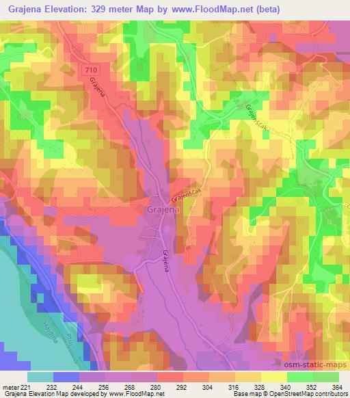 Grajena,Slovenia Elevation Map