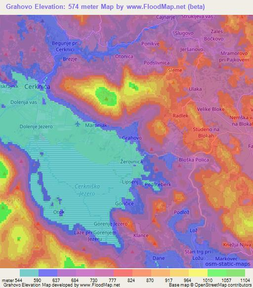 Grahovo,Slovenia Elevation Map