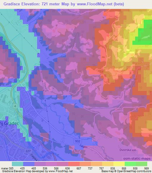 Gradisce,Slovenia Elevation Map