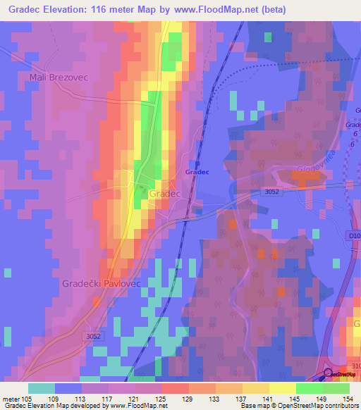 Gradec,Croatia Elevation Map