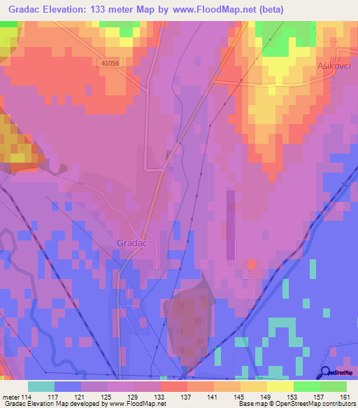 Gradac,Croatia Elevation Map