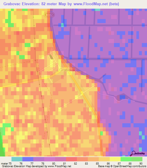 Grabovac,Croatia Elevation Map