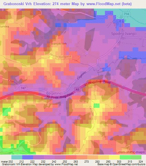 Grabonoski Vrh,Slovenia Elevation Map